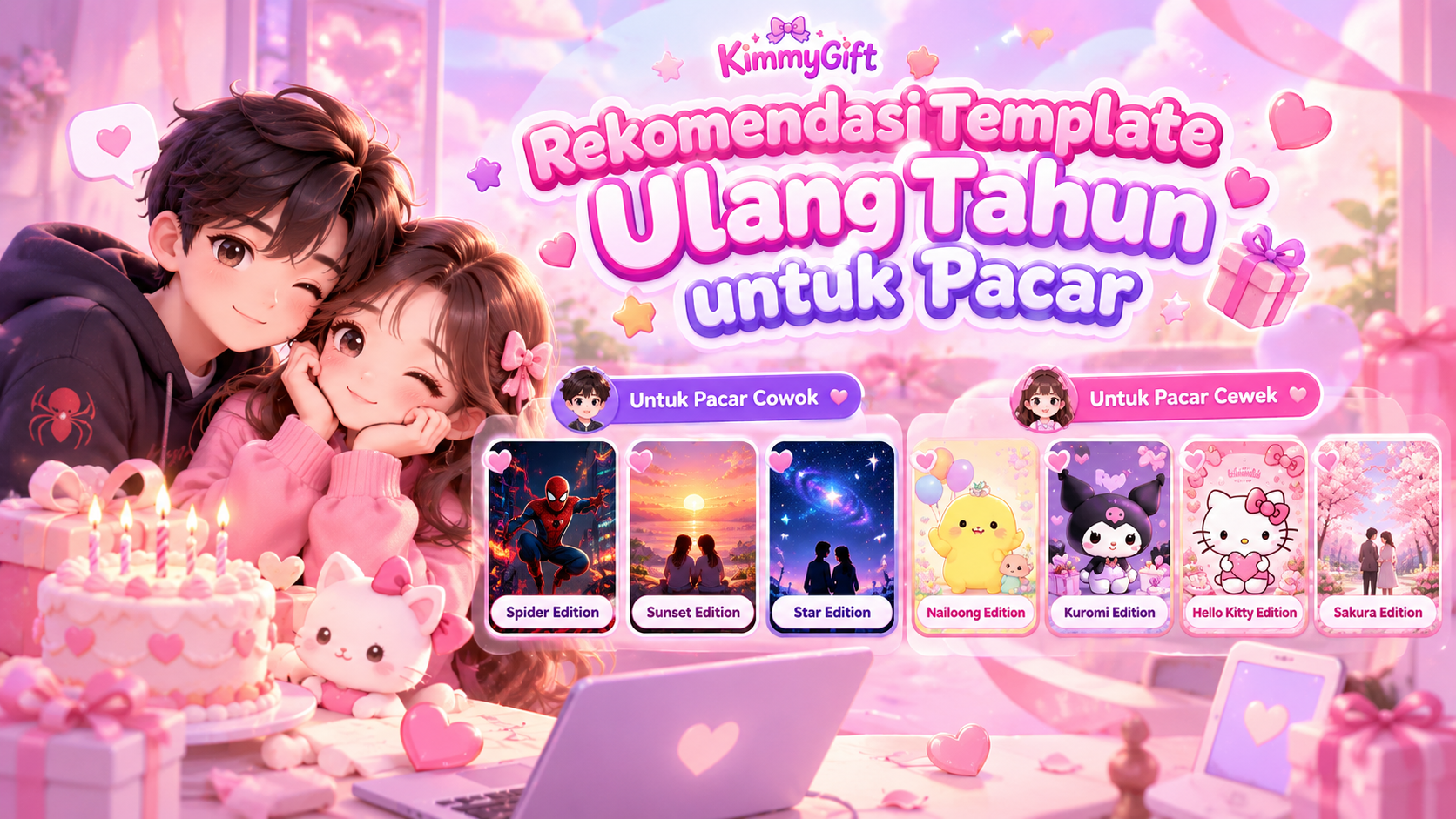 Rekomendasi Template Website Ulang Tahun untuk Pacar Berdasarkan Gaya