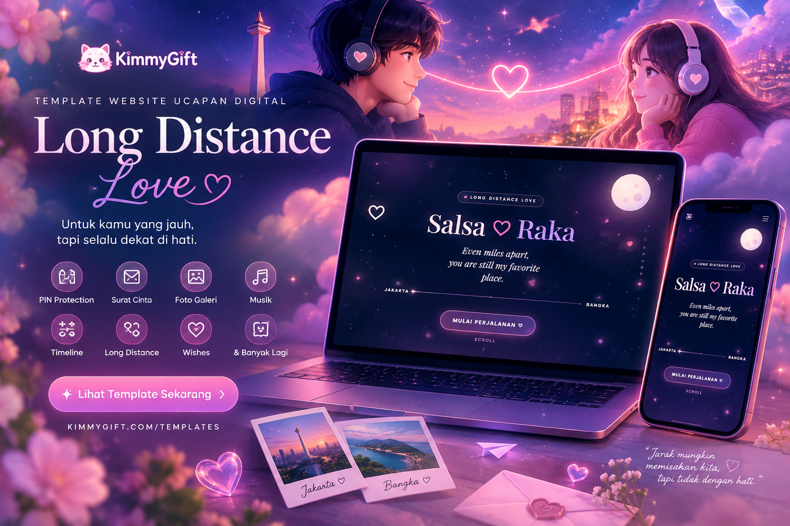 Website Ucapan LDR untuk Pasangan: Hadiah Digital Romantis dari KimmyGift
