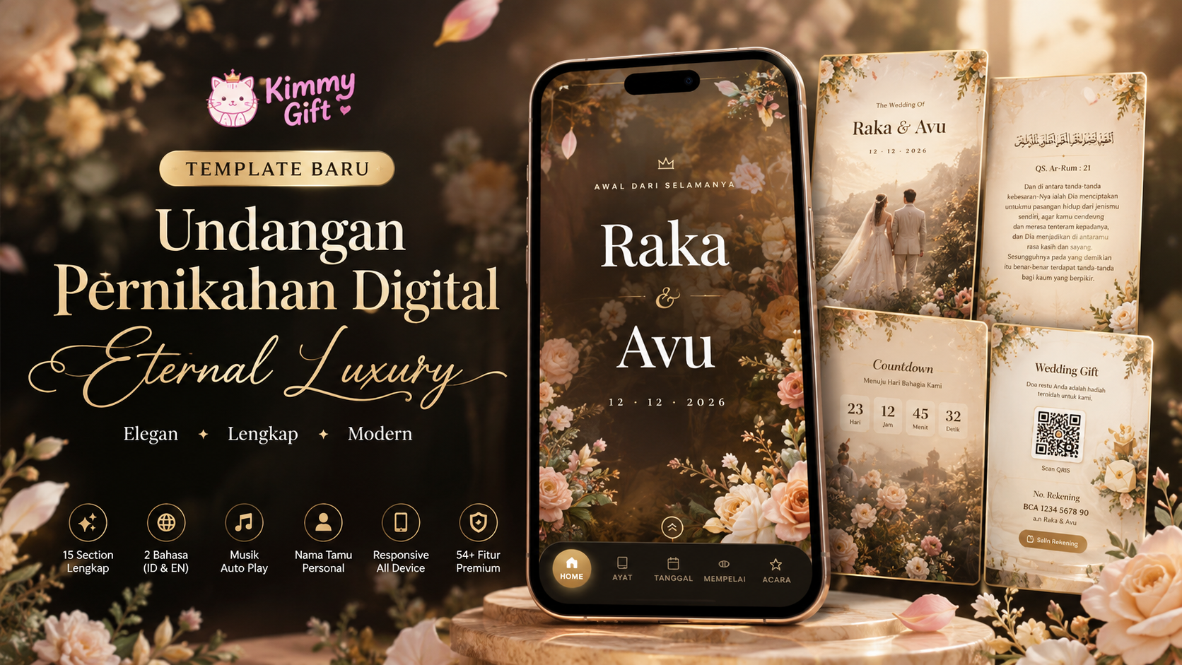 Undangan Pernikahan Digital Eternal Luxury — Elegan, Lengkap, dan Modern