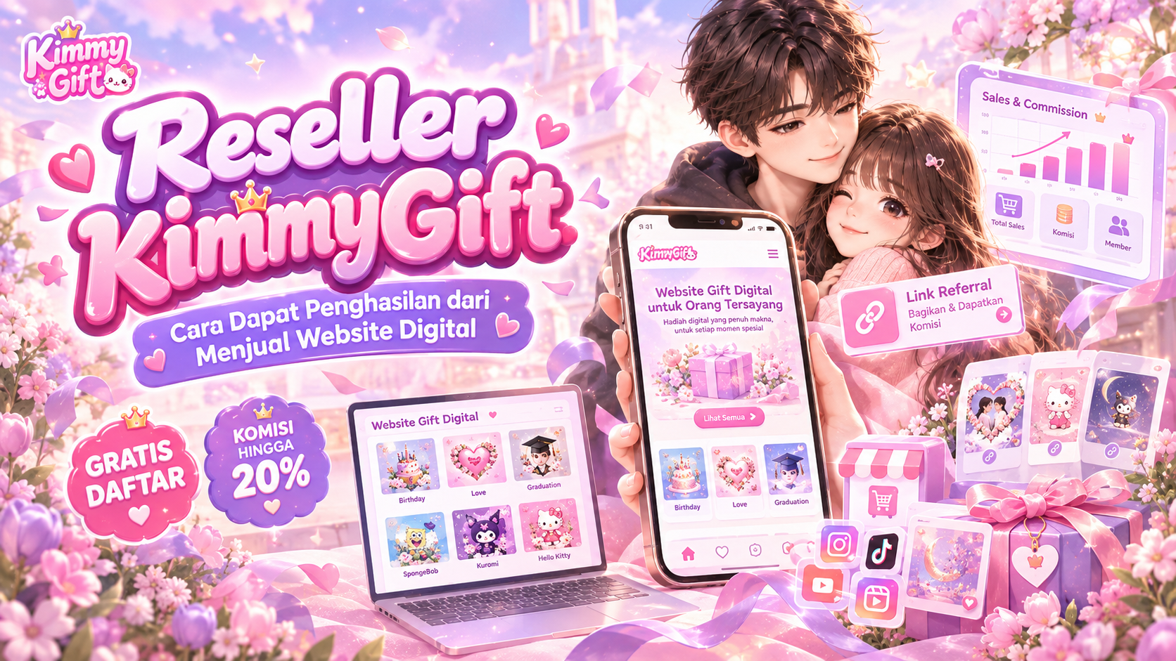 Reseller KimmyGift: Cara Dapat Penghasilan dari Menjual Website Digital